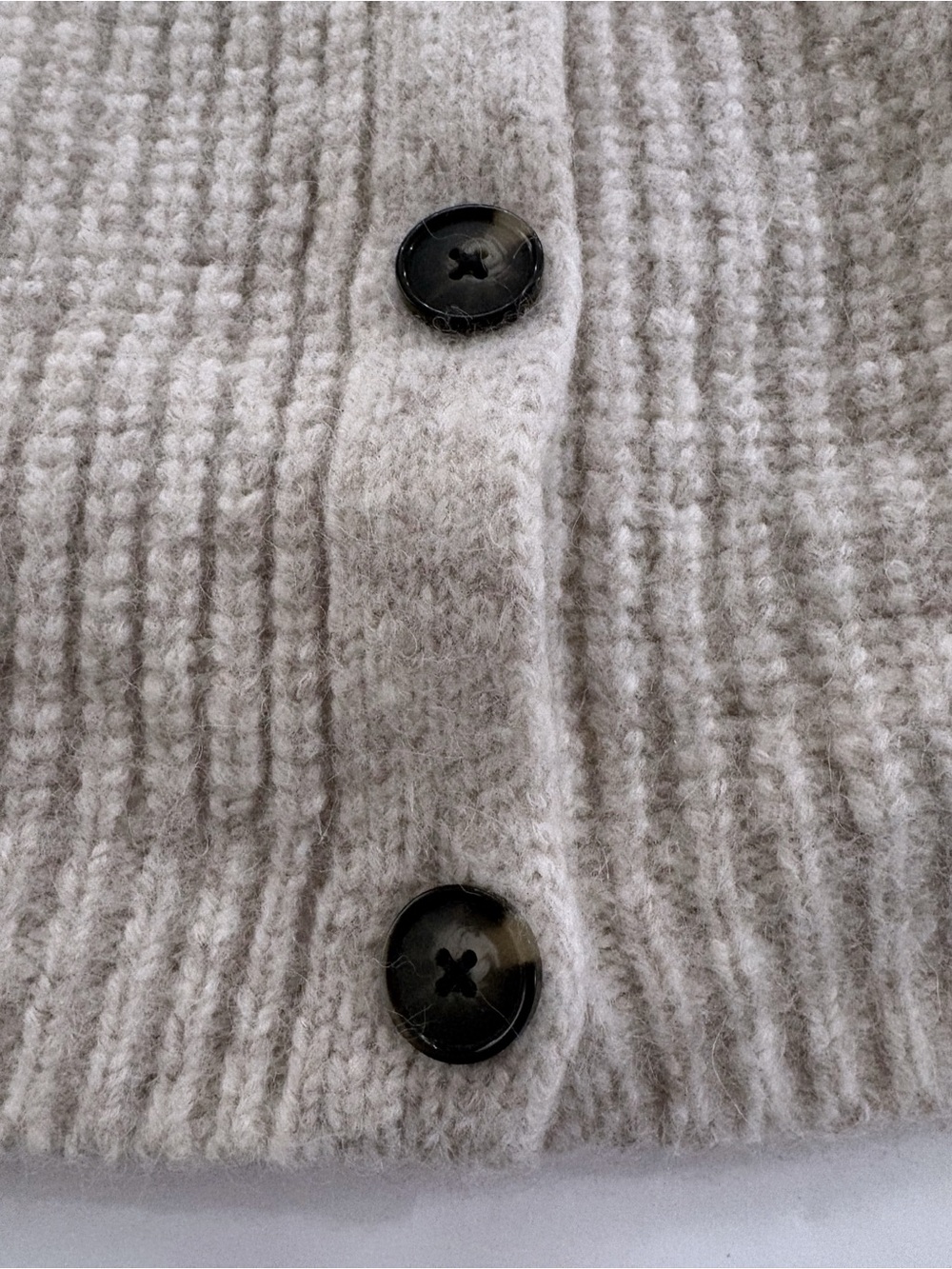 Everlane Fisherman Cardigan Heathered Oak Women M Alpaca Wool Quiet Luxury - Picture 5 of 12